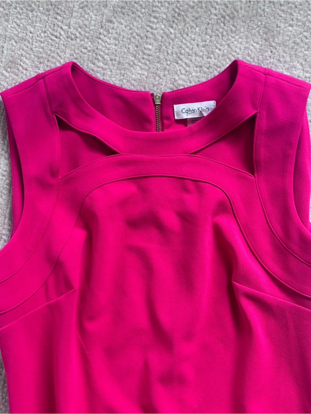 Calvin Klein Fuchsia Sculpted Sheath Midi Dress Some Flaws - Picture 3 of 8